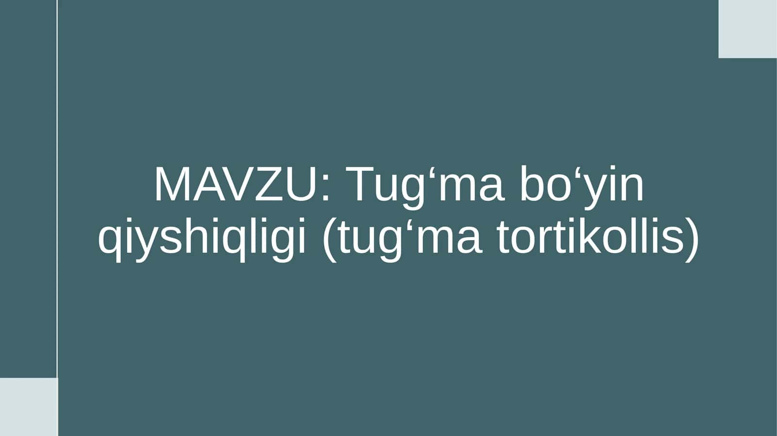 Tug‘ma bo‘yin qiyshiqligi (tug‘ma tortikollis)