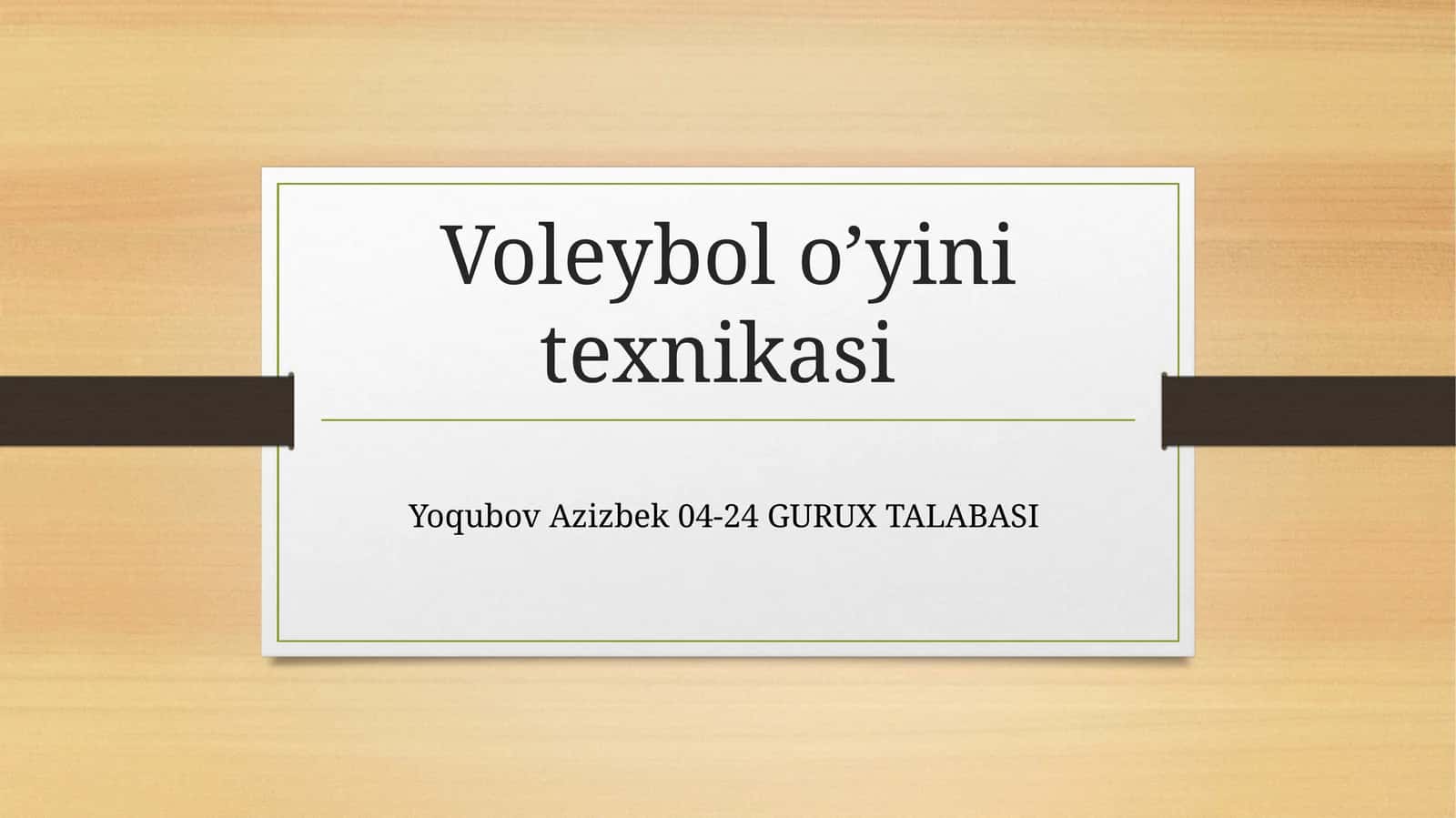 Voleybolo‘yini texnikasi