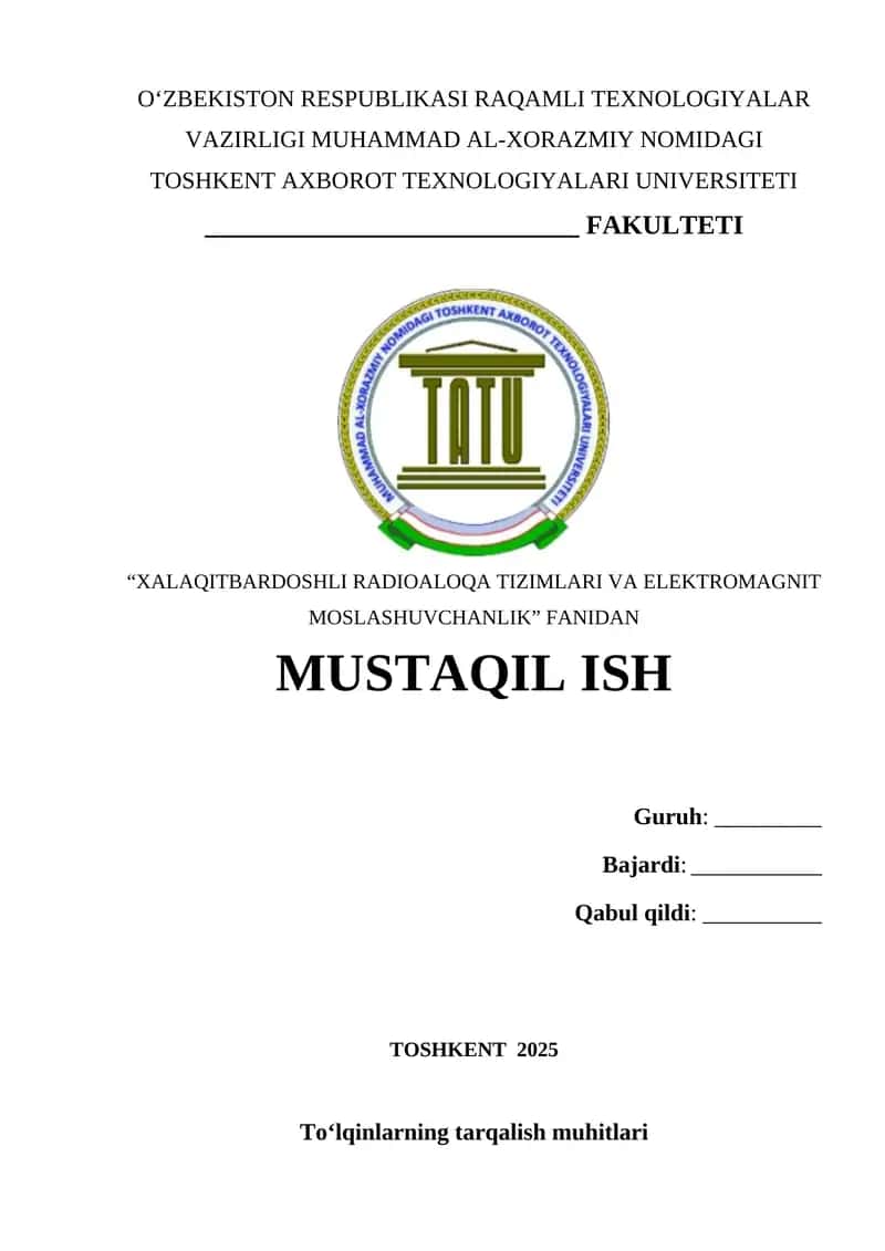 To‘lqinlarning tarqalish muhitlari