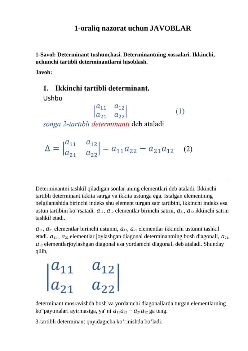 Determinantlar