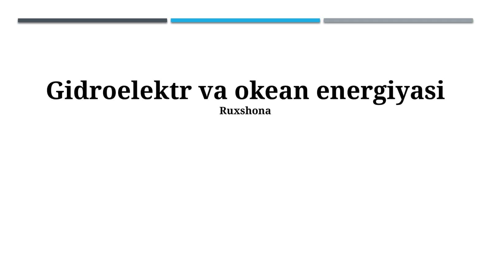 Okean energiyasining kelajagi