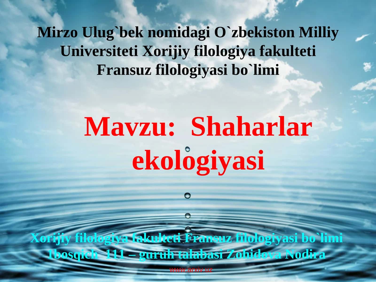 Shaharlar ekologiyasi