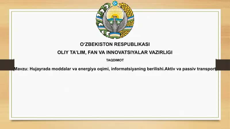 Hujayradamoddalarvaenergiyaoqimi,informatsiya