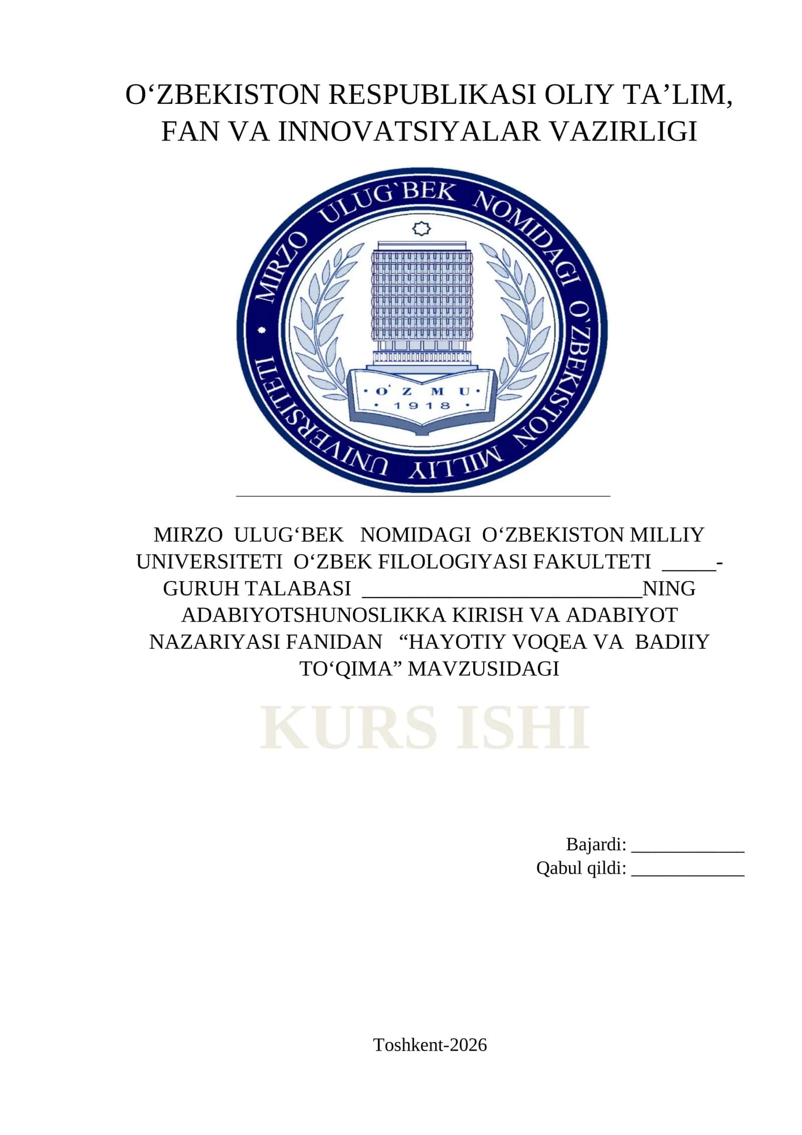 Hayotiy voqea va badiiy to‘qima