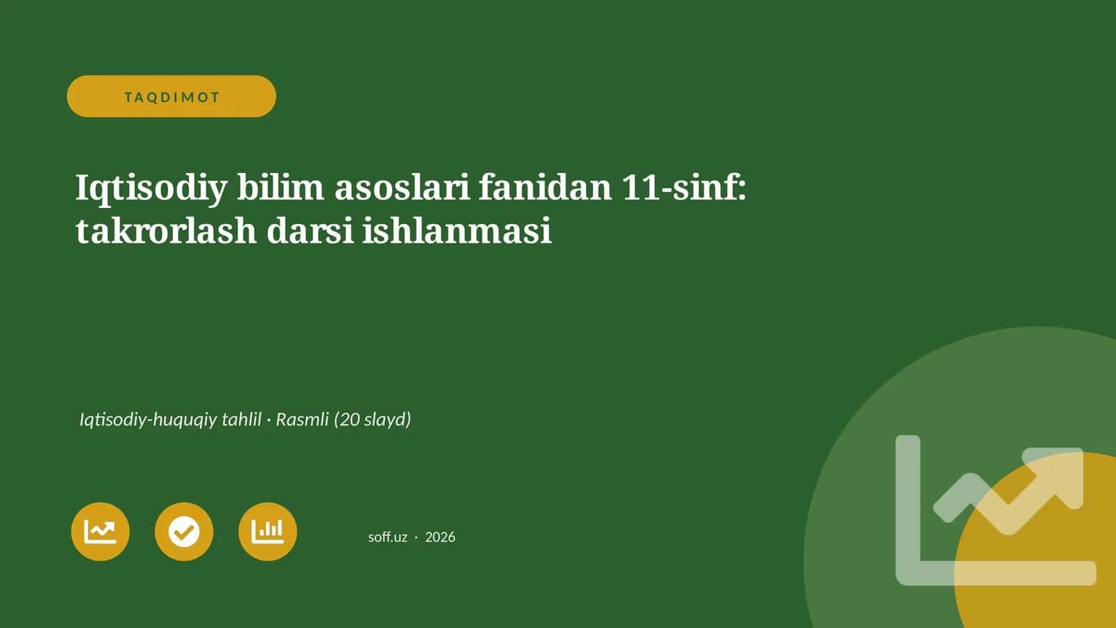 Iqtisodiy bilim asoslari fanidan 11-sinf: takrorlash darsi ishlanmasi