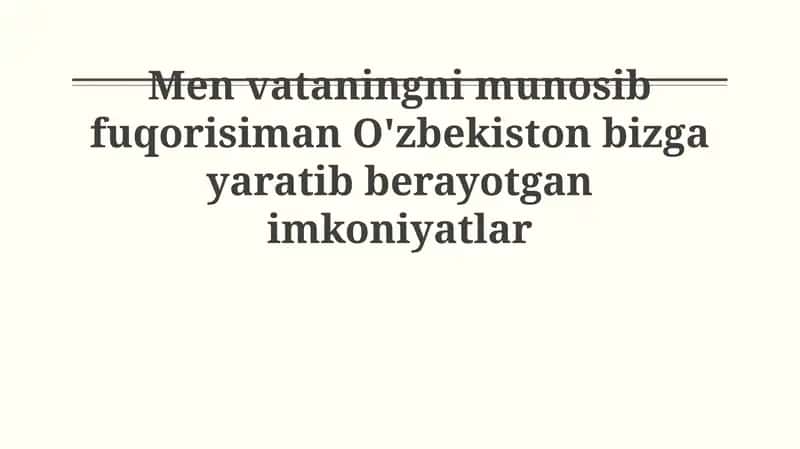 Men Vatanimning munosib fuqarosiman