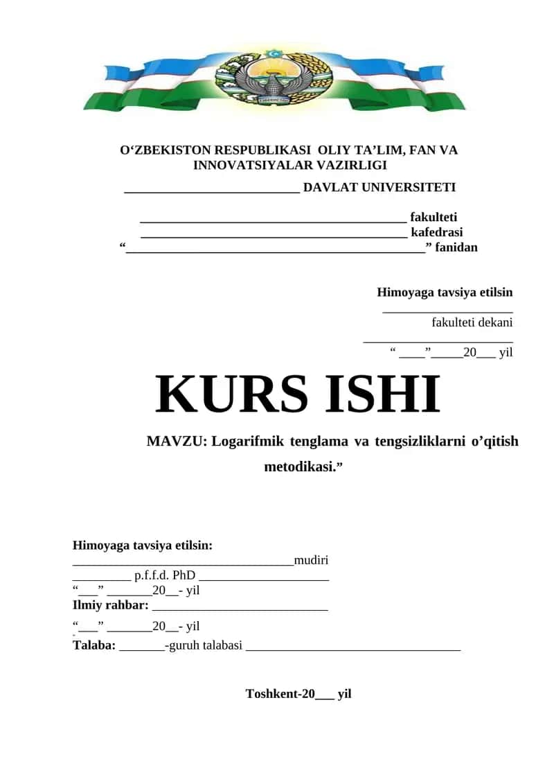 Logarifmik tenglama va tengsizliklarni o'qitish metodikasi