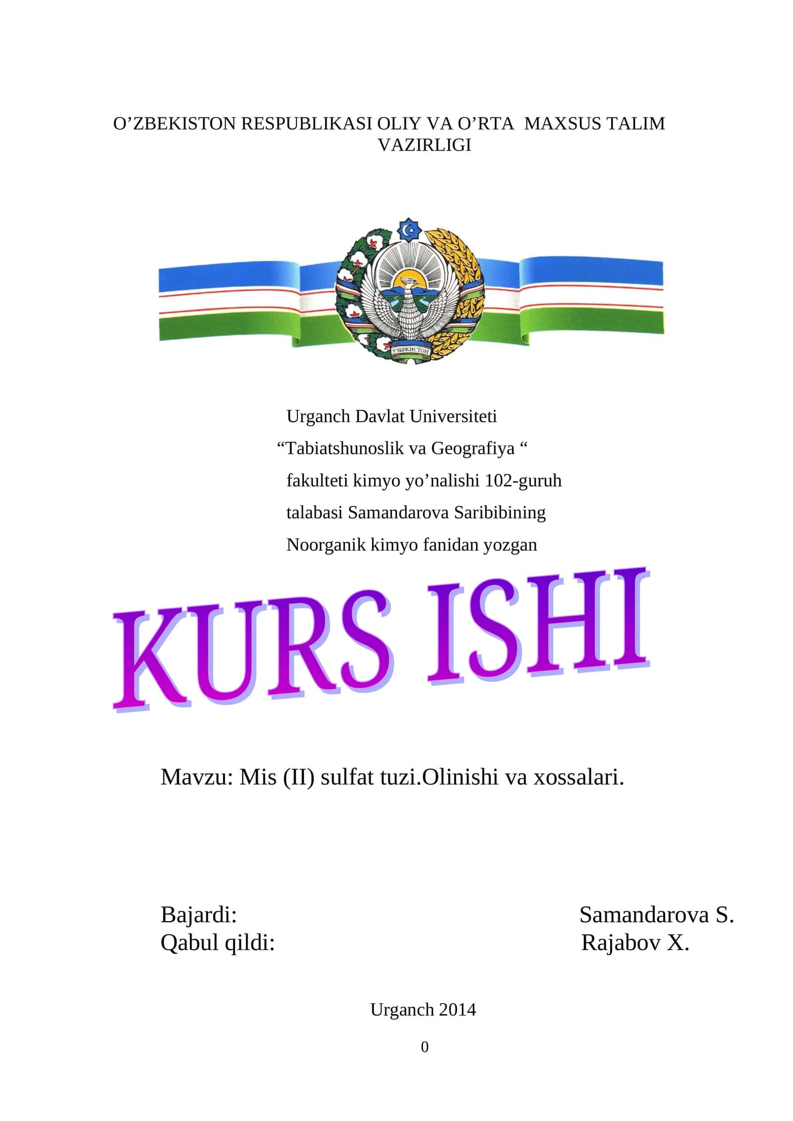 Mis (II) sulfat tuzi.Olinishi va xossalari