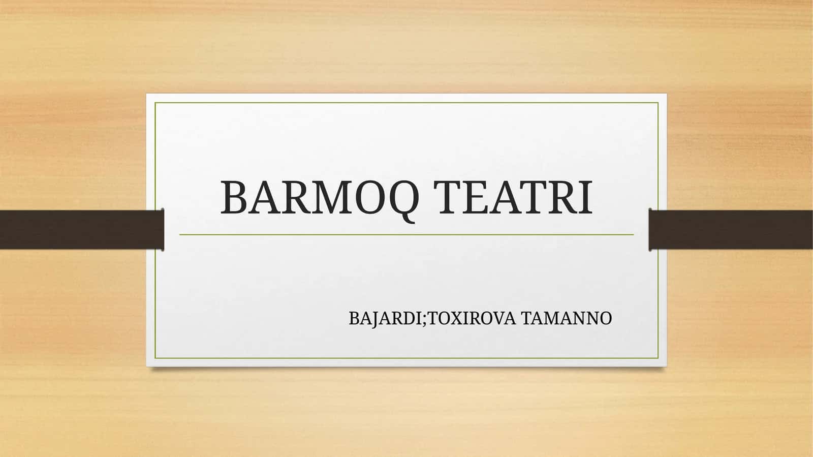 BARMOQ TEATRI