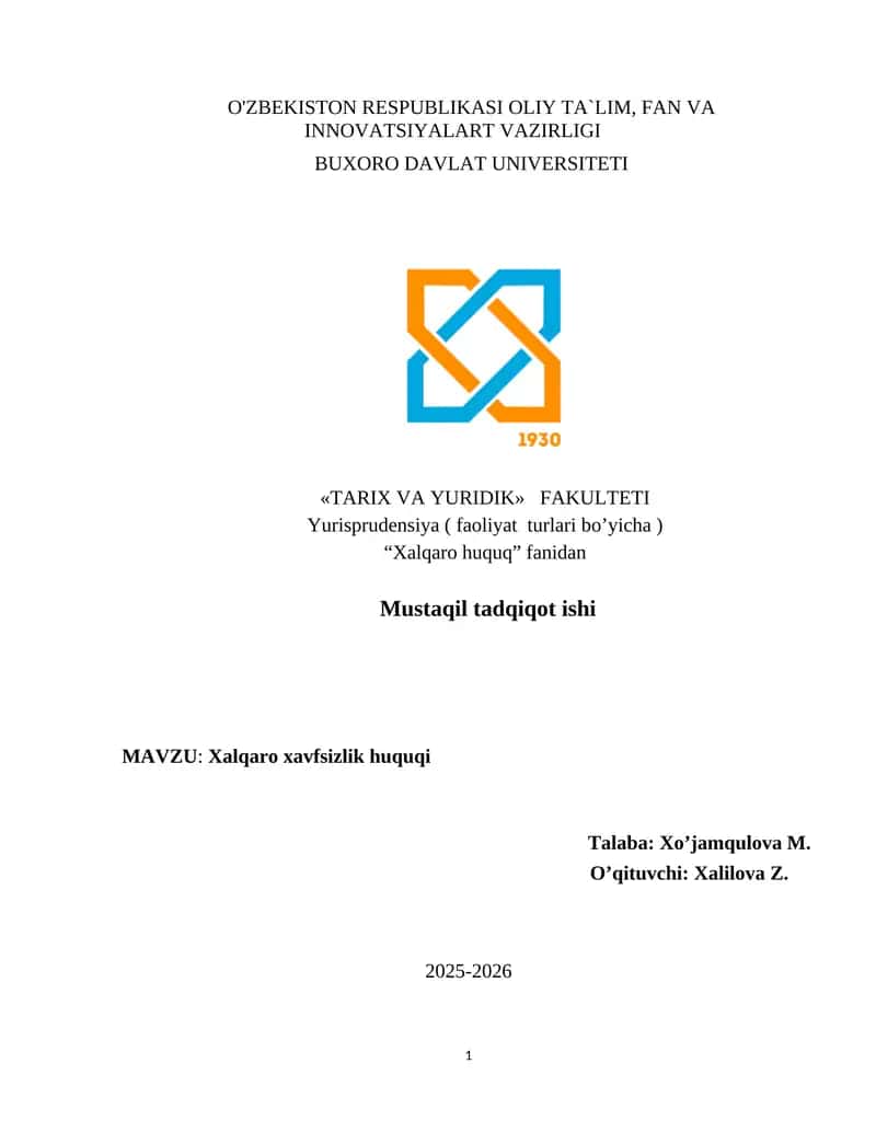 Xalqaro xavfsizlik huquqi