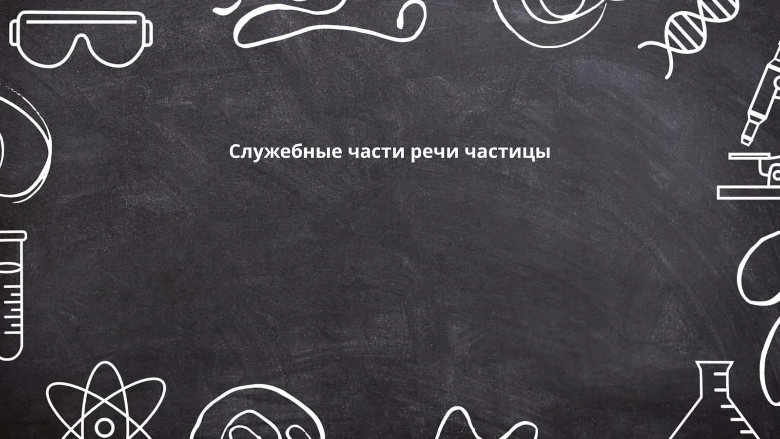 Служебные части речи частицы