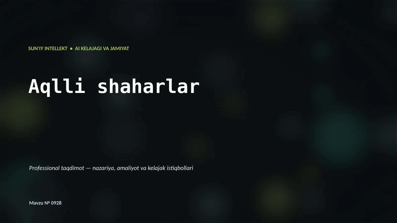 Aqlli shaharlar