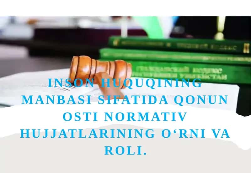 Inson huquqlarining manbasi sifatida qonun ostoni normativ hujjatlari