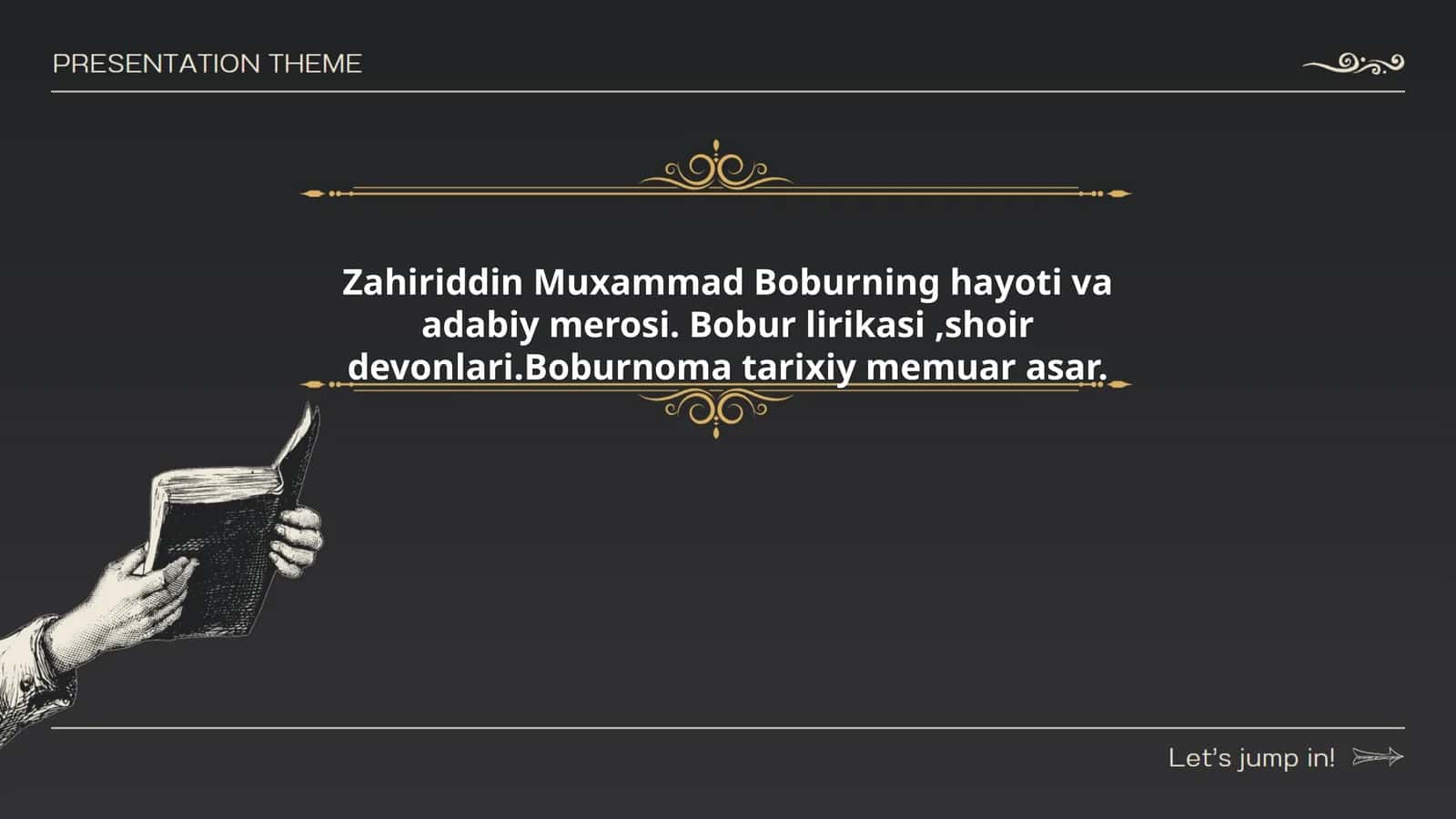 Zahiriddin Muxammad Boburning hayoti va adabiy merosi