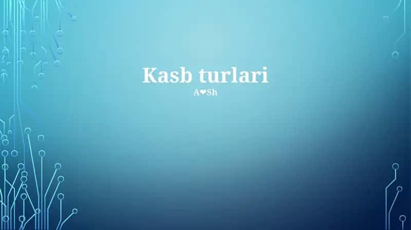 Kasb turlari
