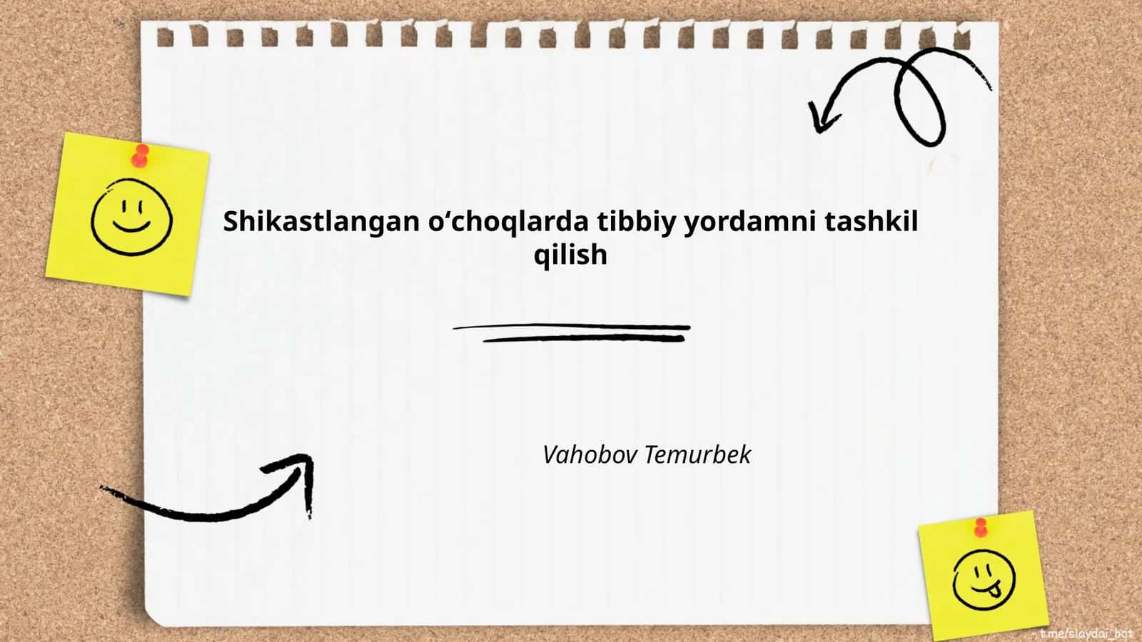Shikastlangan oʻchoqlarda tibbiy yordamni tashkil qilish