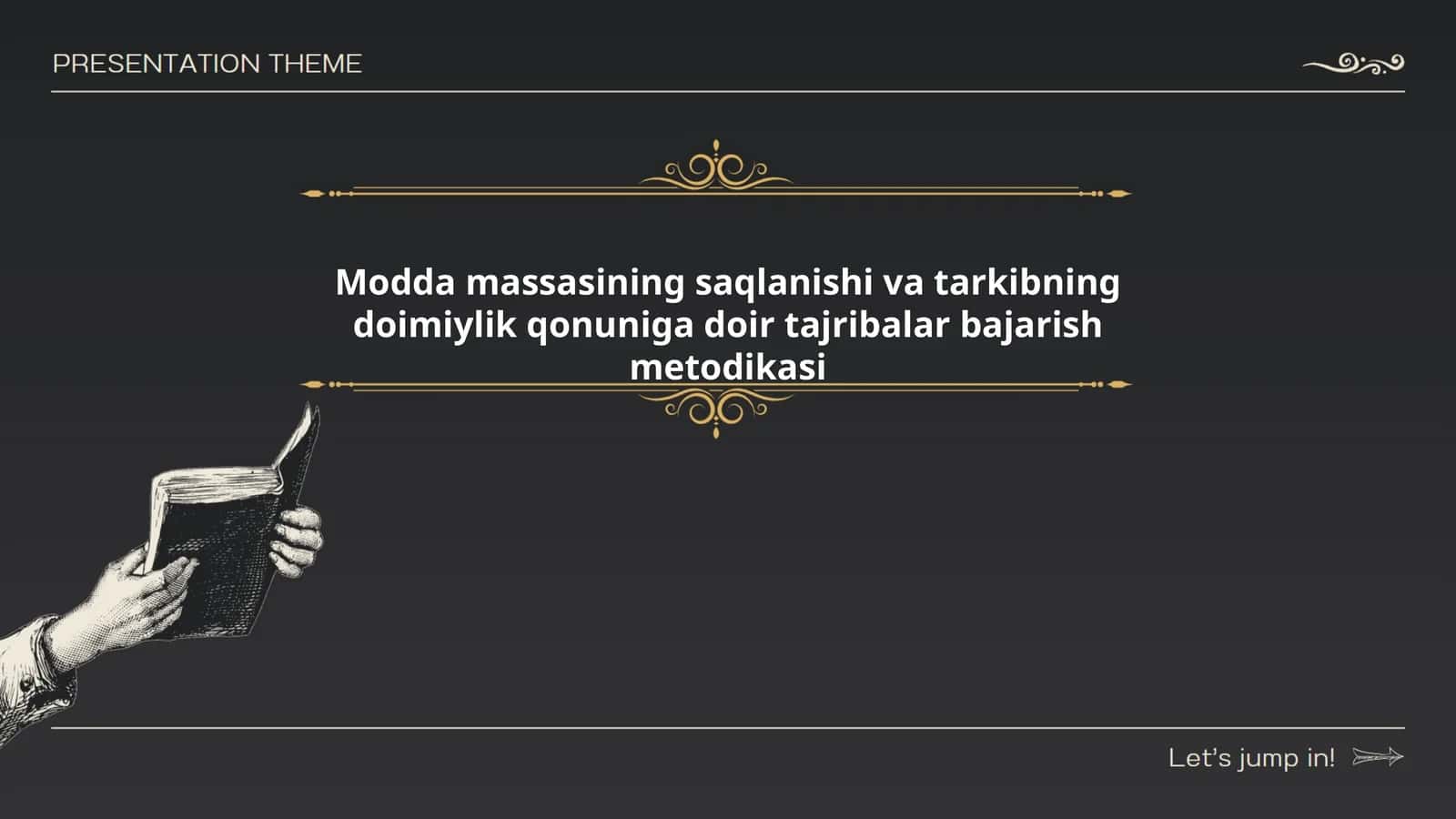 Modda massasining saqlanishi va tarkibning doimiylik qonuniga doir tajribalar bajarish metodikasi