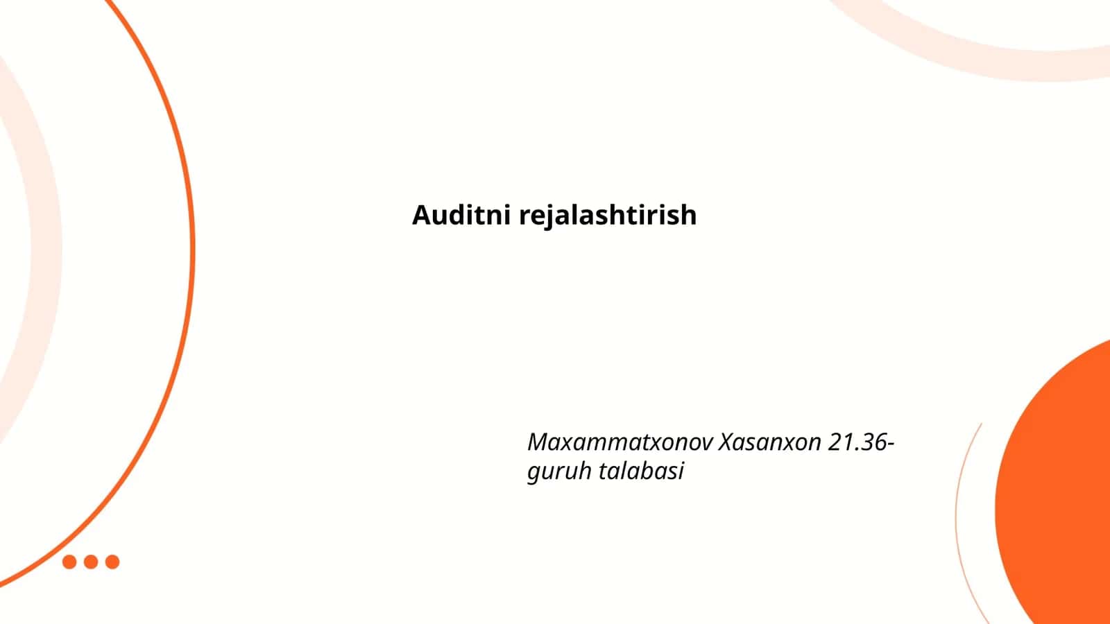 Auditni rejalashtirish