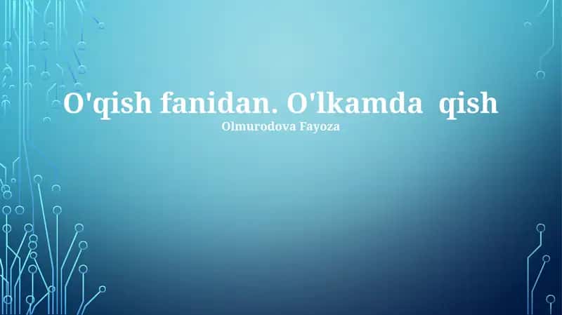 O'lkamda qish