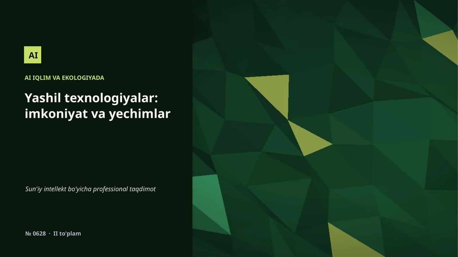 AI IQLIM VA EKOLOGIYADA