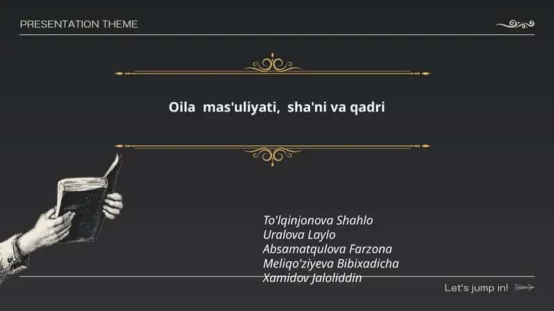 Oila mas'uliyati, sha'ni va qadri