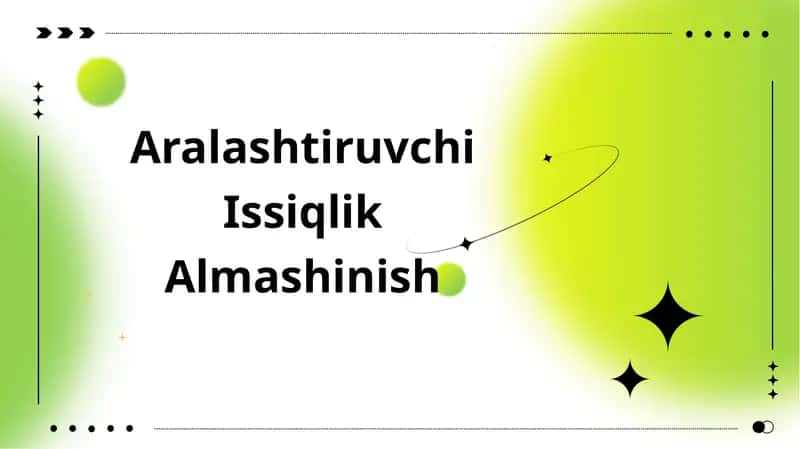 Aralashtiruvchi Issiqlik Almashinish
