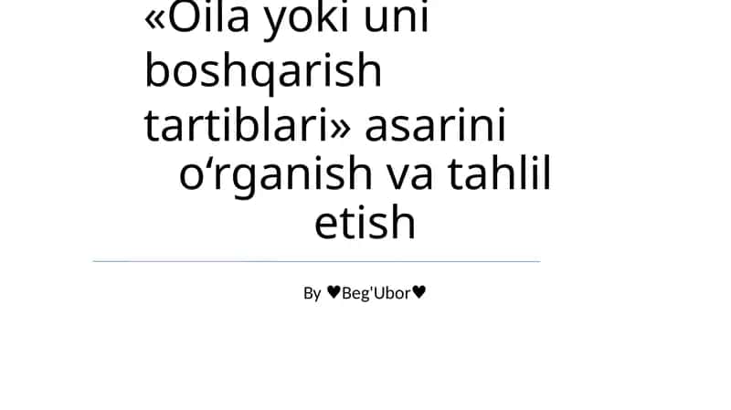 Neft Yoki Uni Boshqarish Tartiblari