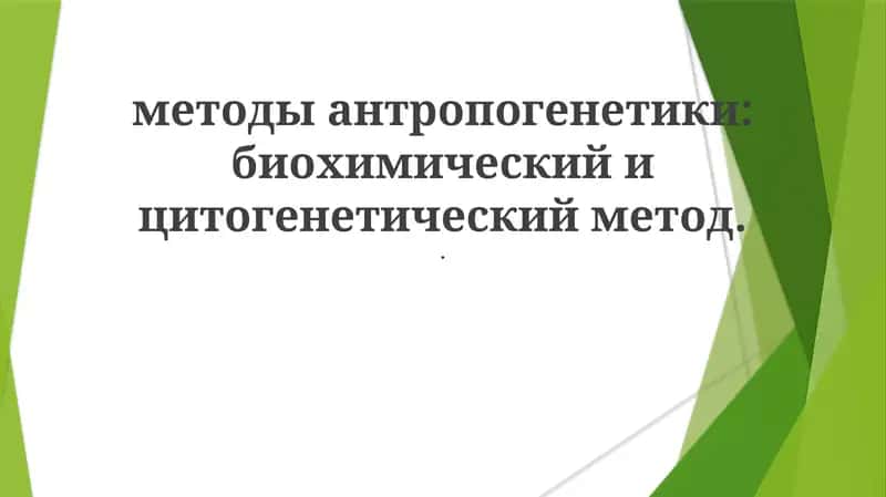 Методы антропогенетики: биохимический и цитогенетический метод