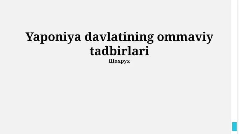 Yaponiya davlatining ommaviy tadbirlari