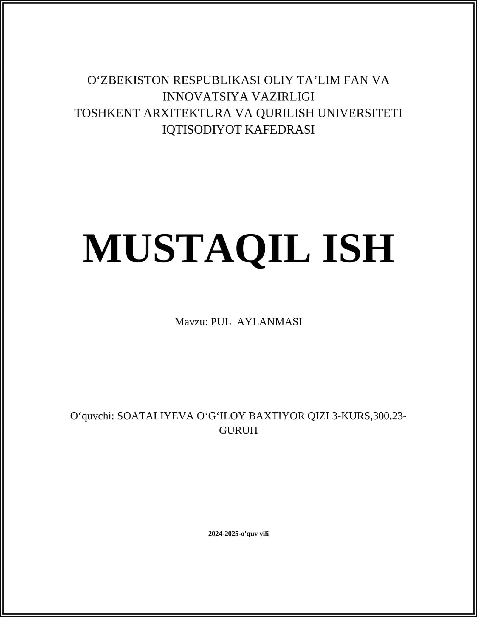 PUL AYLANMASI