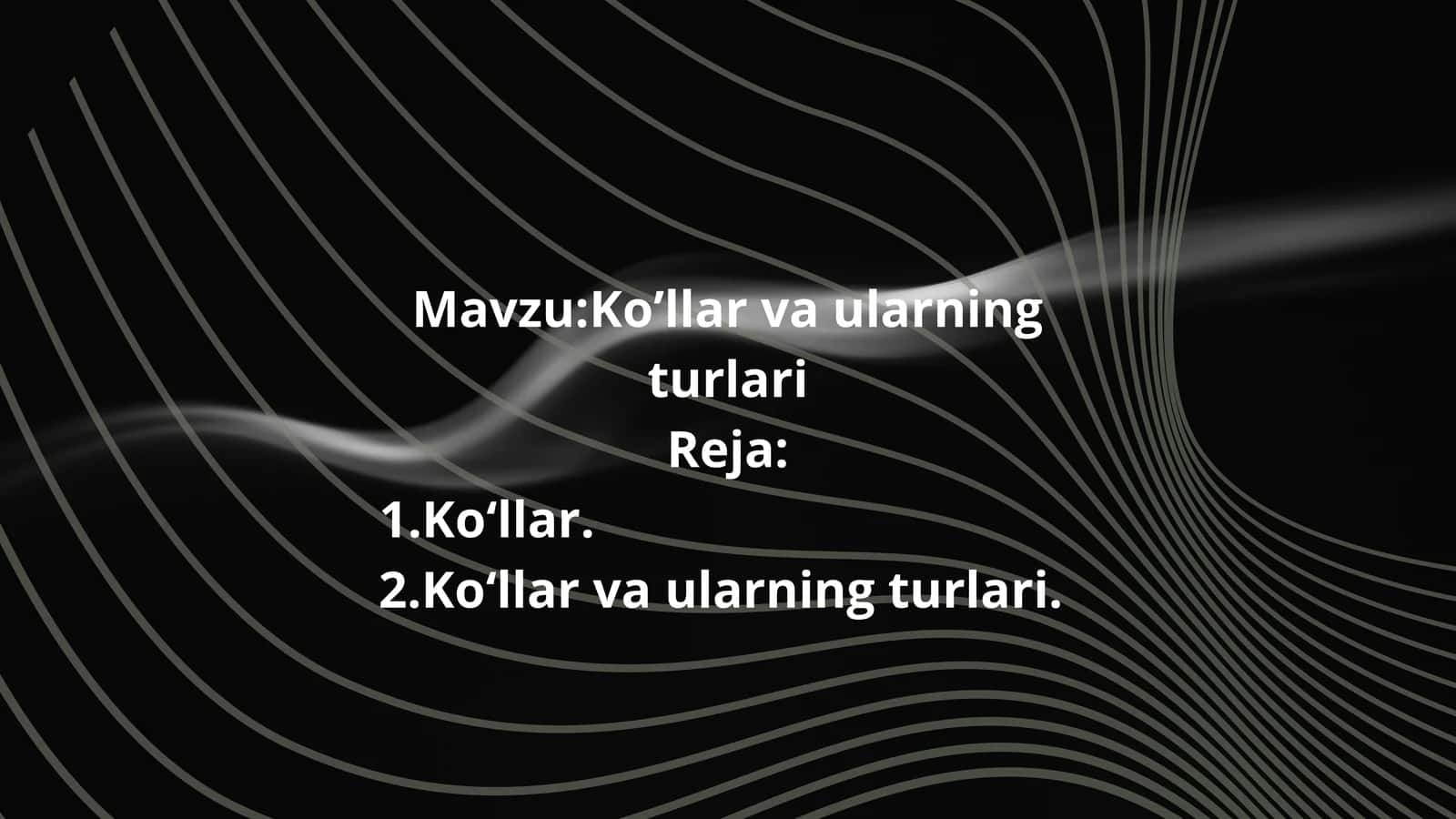 Koʻllar va ularning turlari