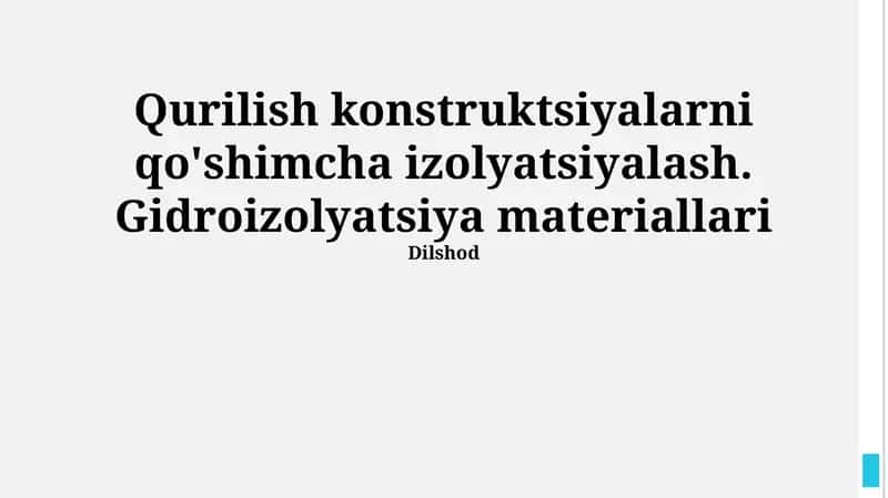 Suv o'tkazmaydigan materiallarni qo'llash texnologiyalari