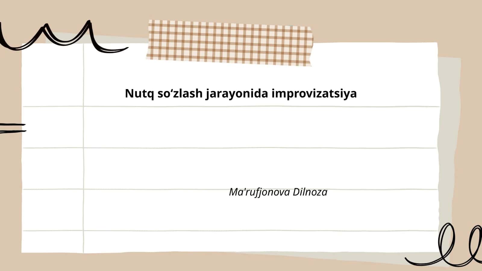 Nutq soʻzlash jarayonida improvizatsiya