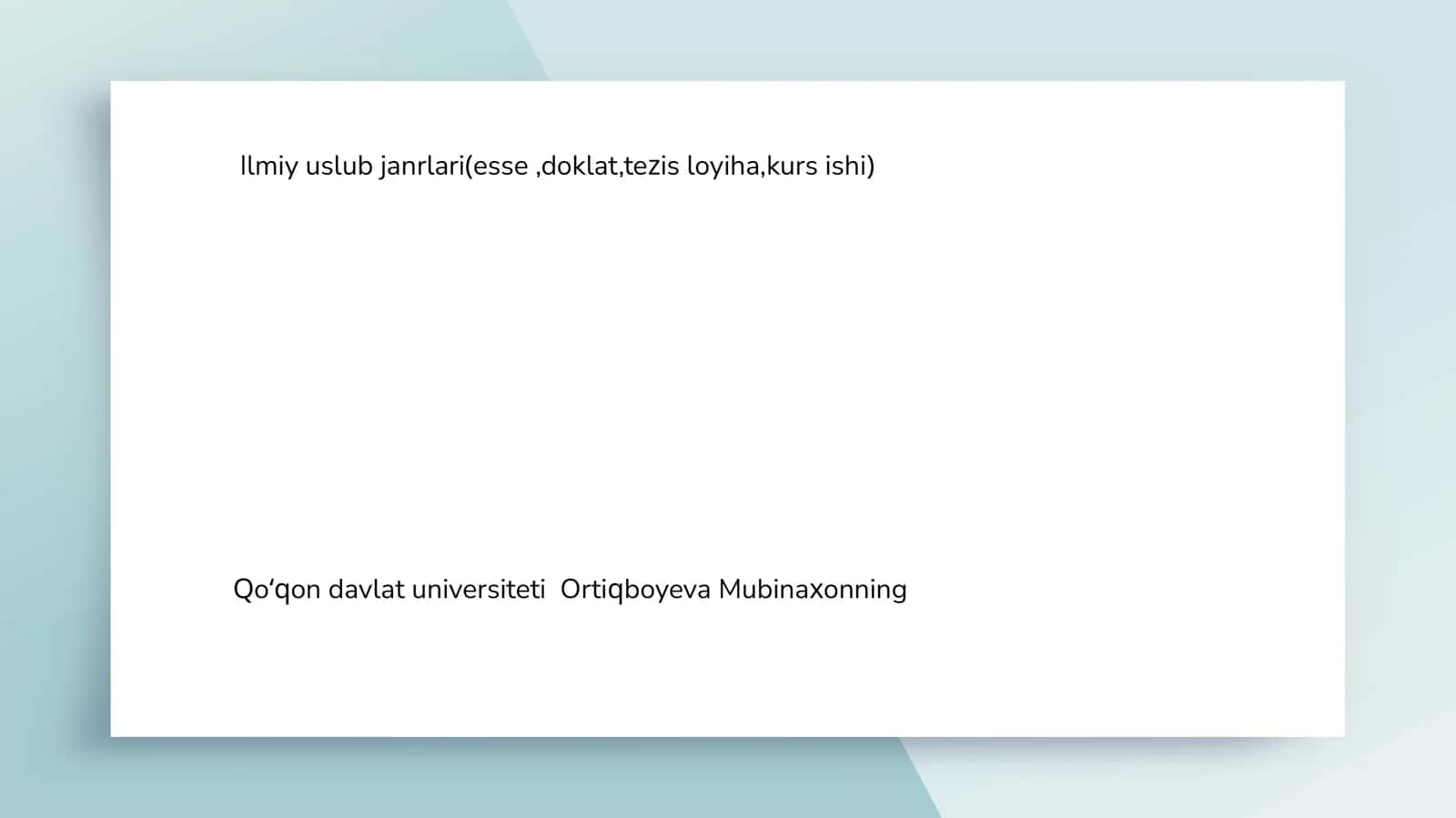 Ilmiy uslub janrlari