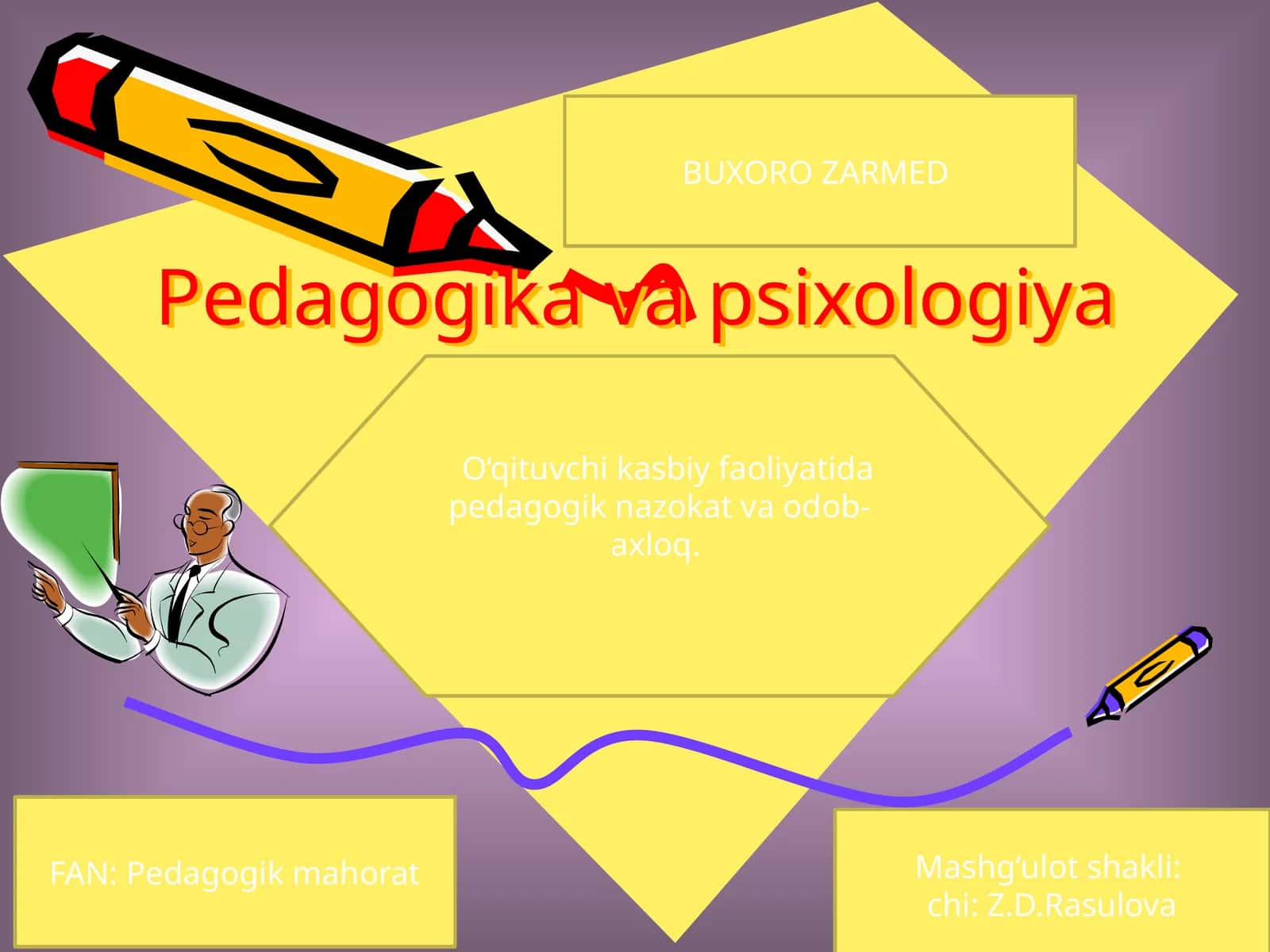 O‘qituvchi kasbiy faoliyatida pedagogik nazokat va odob-axloq