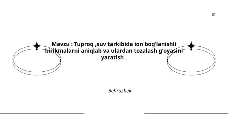 Tuproq va suv tarkibida ion bogʻlanishli birikmalarni aniqlash