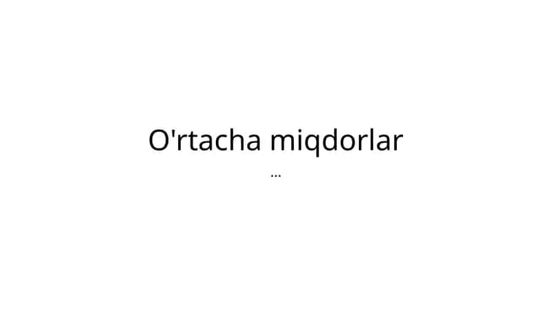 Ma'lumotlar statistikasi topshiriqlari
