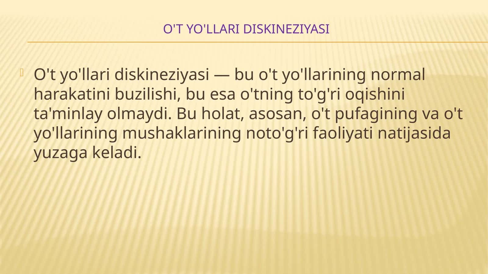 O'tyo'llari diskineziyasi