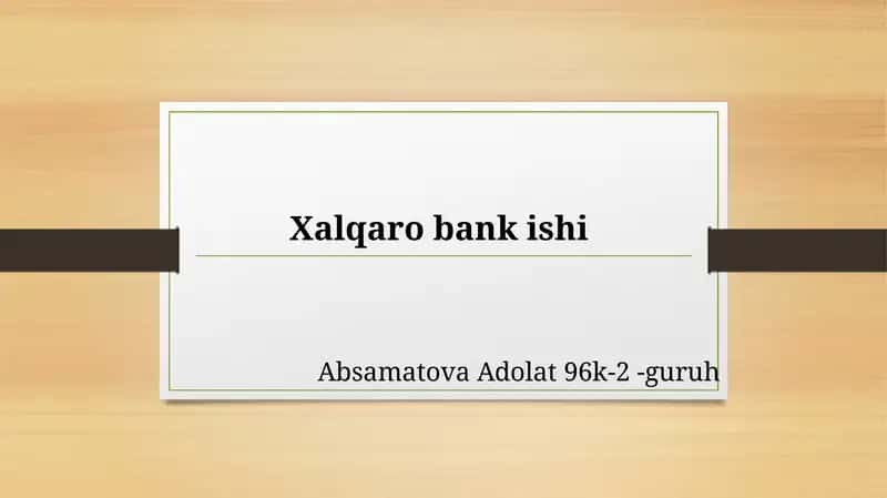 Absamatova Adolat 96k-2 -guruh