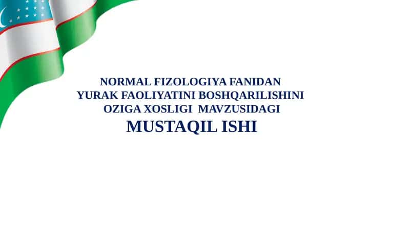 Yurak Faoliyatini Boshqarishning O‘ziga Xosligi