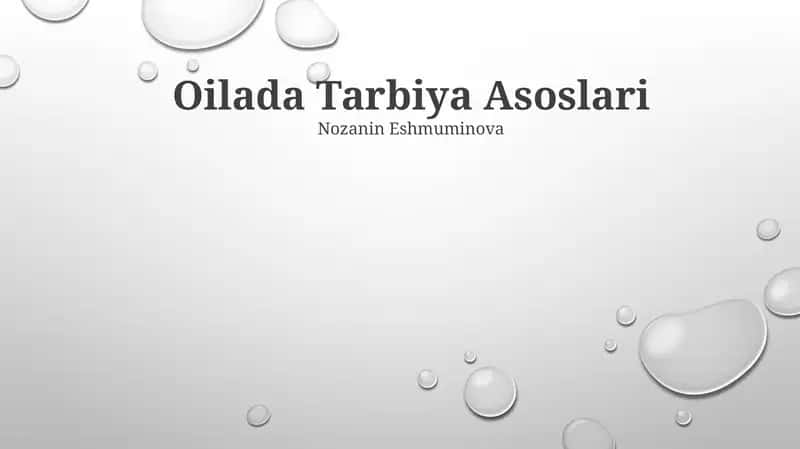 Oilada Tarbiya Asoslari