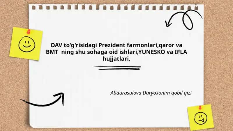 OAV to'g'risidagi Prezident farmonlari