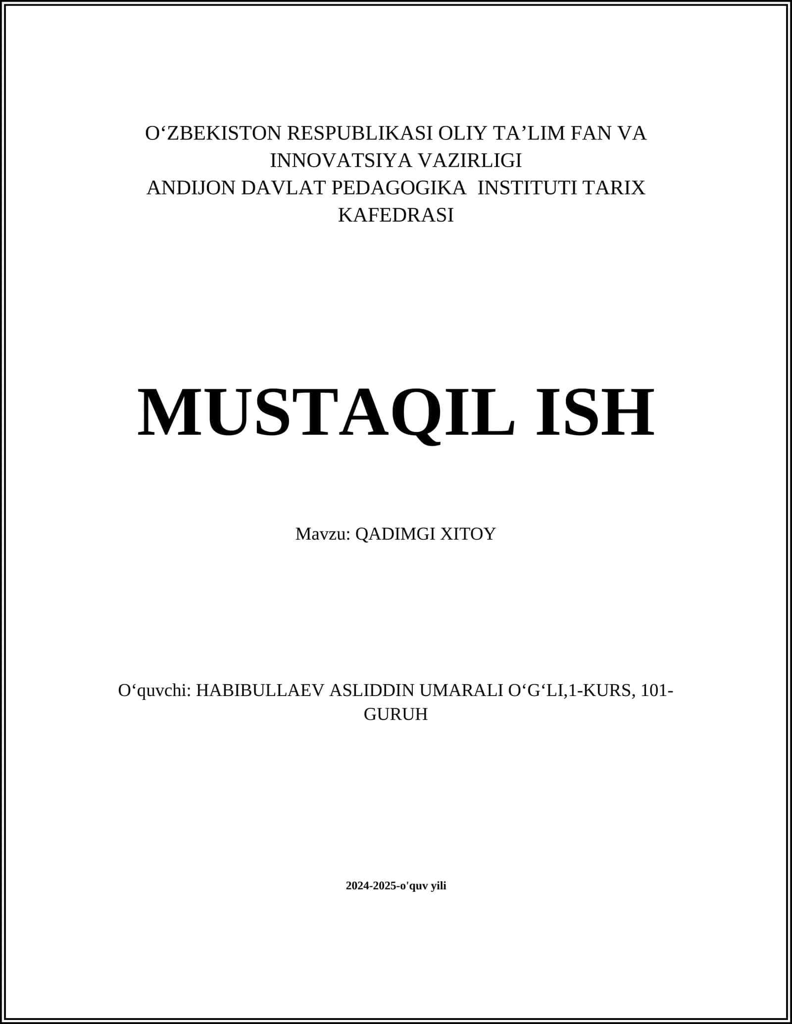 QADIMGI XITOY