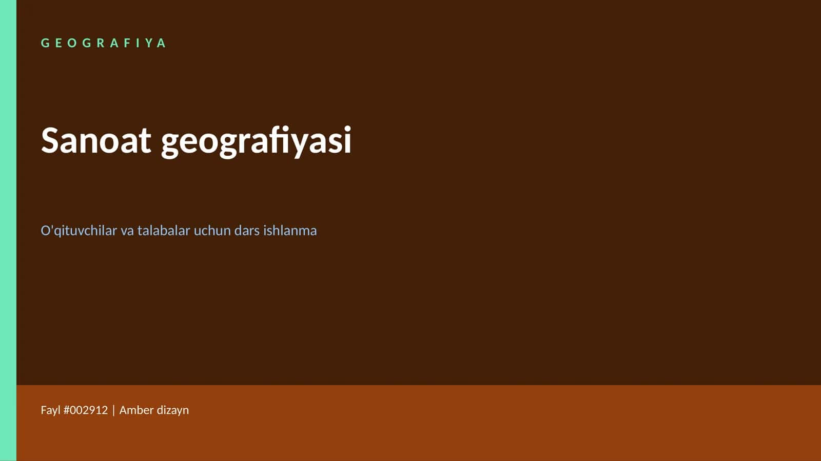 GEOGRAFIYA: Sanoat geografiyasi