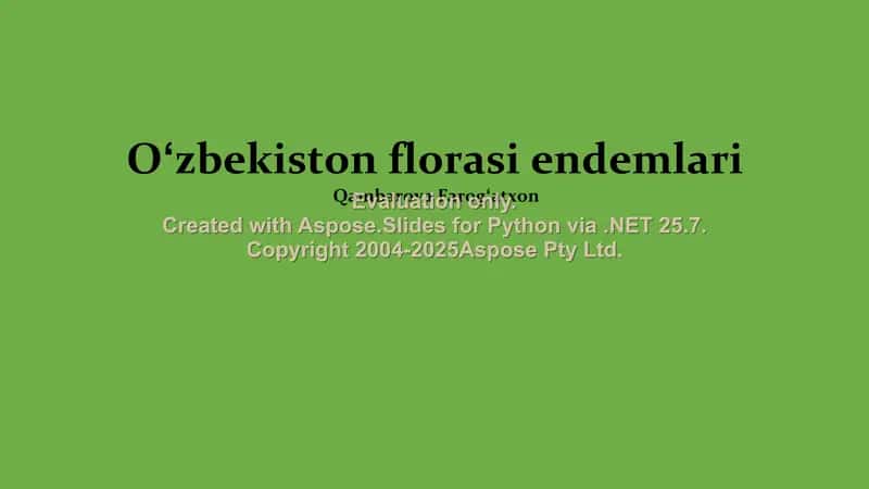 Oʻzbekiston florasi endemlari