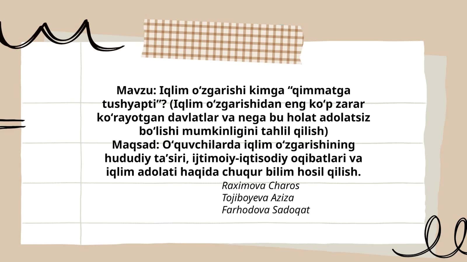 Iqlim oʻzgarishi kimga “qimmatga tushyapti”?