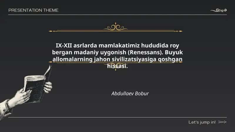 IX–XII asrlarda Samanidlar davrida madaniy uyg'onish va uning xususiyatlari