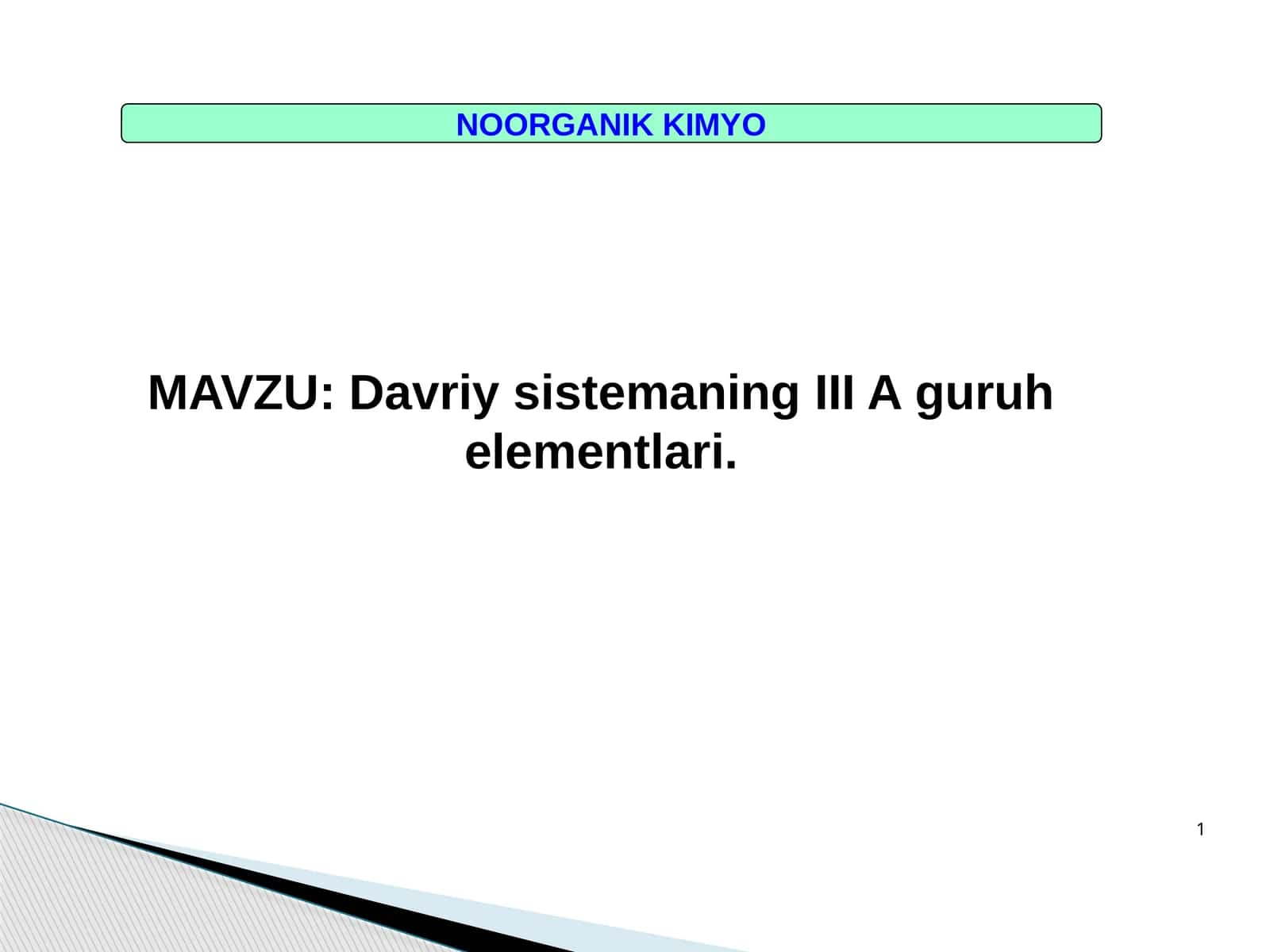 Davriy sistemaning IIIA guruh elementlari