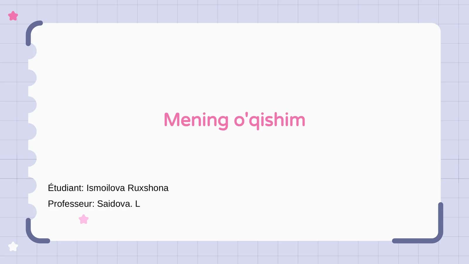 Mening o'qishim