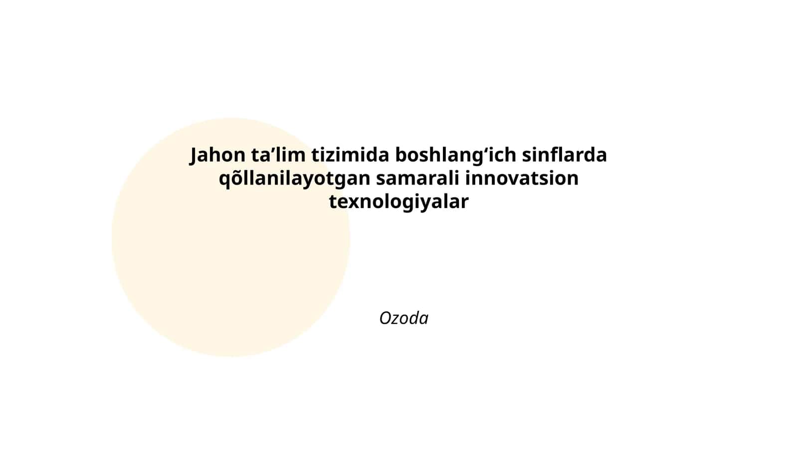Interaktiv oʻqitish usullari